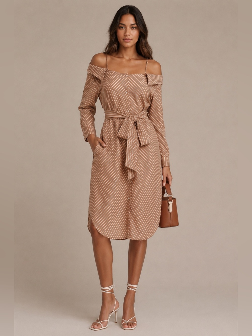 Maje Rulylla Cold Shoulder Midi Dress